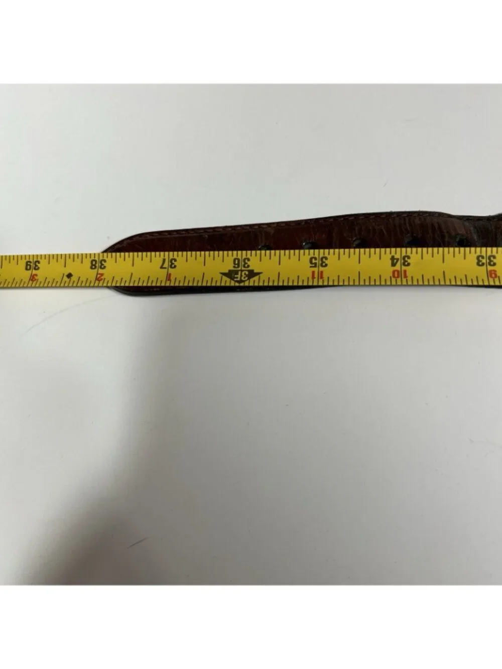 Vintage 1990’s Brighton Brown Braided Leather Belt 9120 Brass Buckle Women Sz 36